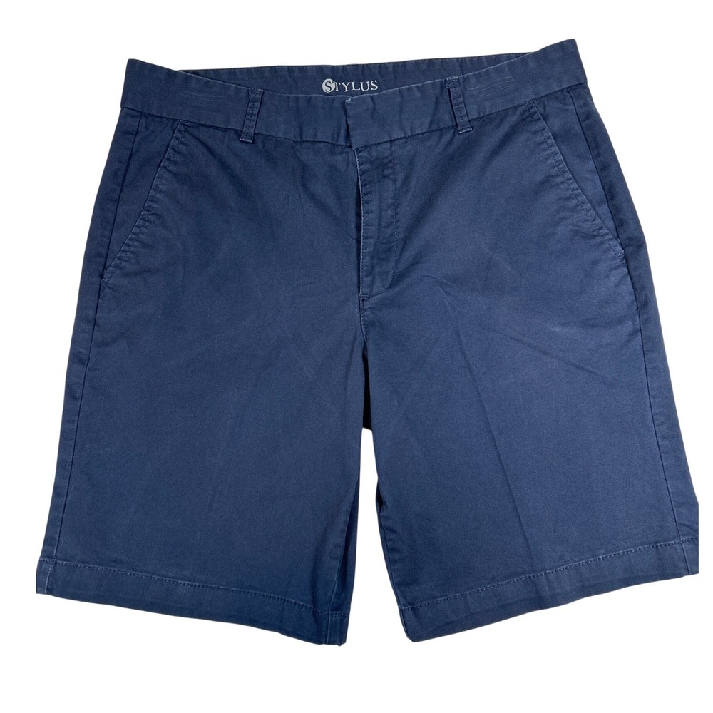 Stylus Womens Navy Blue Boyfriend Bermuda Shorts Size‎ 6 Cotton Stretch Chino